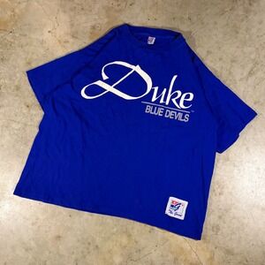 Vintage The Game Duke Blue Devils T Shirt Mens XL Blue Made in USA Cotton Tee